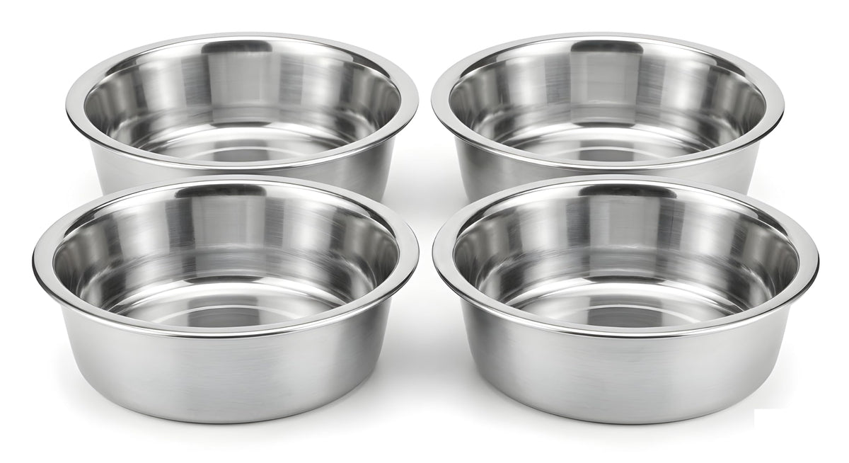 4 Pack Stainless Steel Cat & Dog Bowls, 8 oz Each H765931