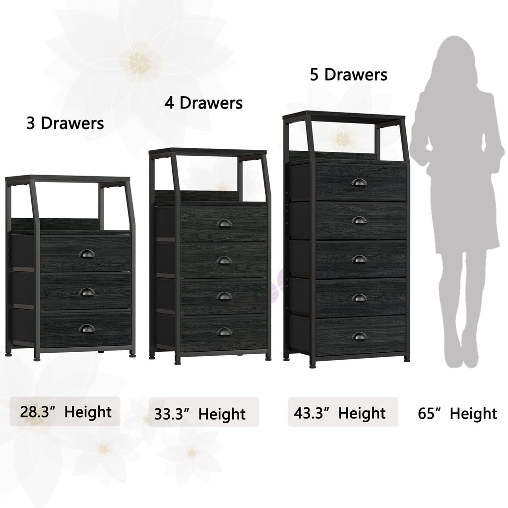 Tall Nightstand with Fabric Drawer B625157