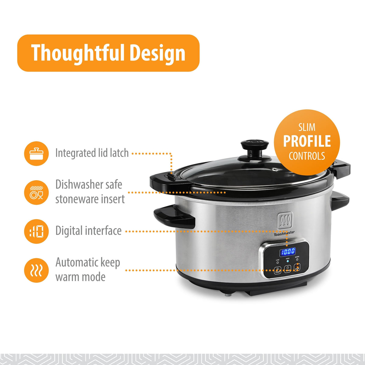 4-Quart Stainless Steel Slow Cooker W635652