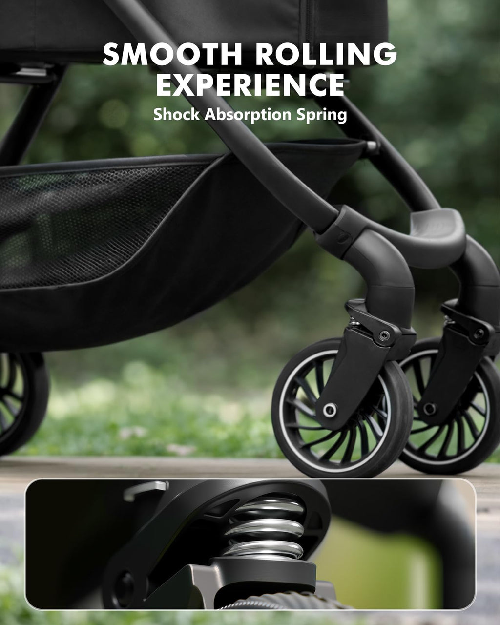 Black Foldable Pet Stroller with Detachable Carrier H858389