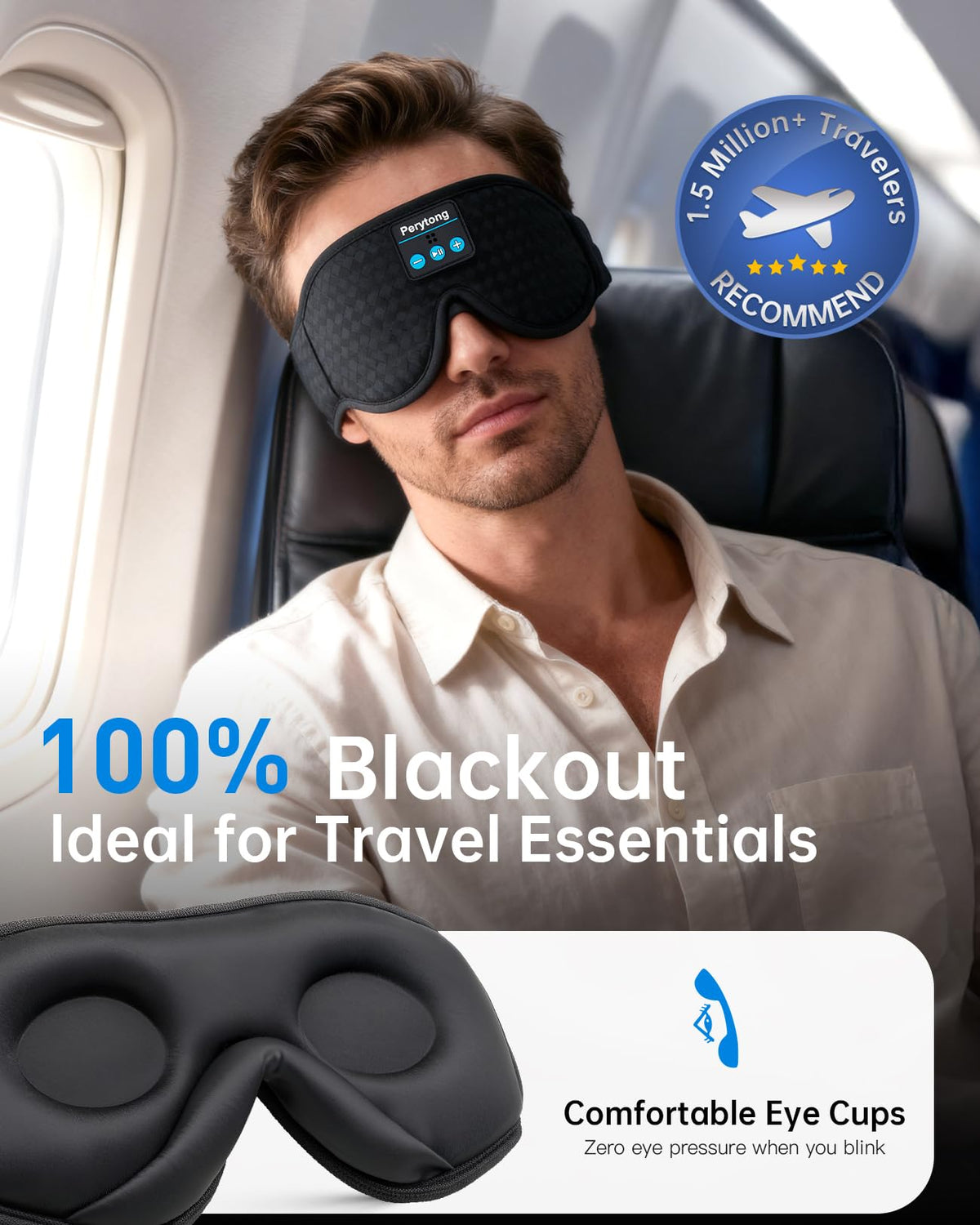 2-Pack Bluetooth Sleep Mask with Headphones I434269