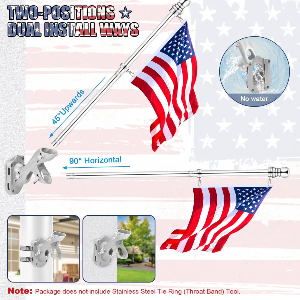 6 FT Stainless Steel Spinning Flag Pole S338071