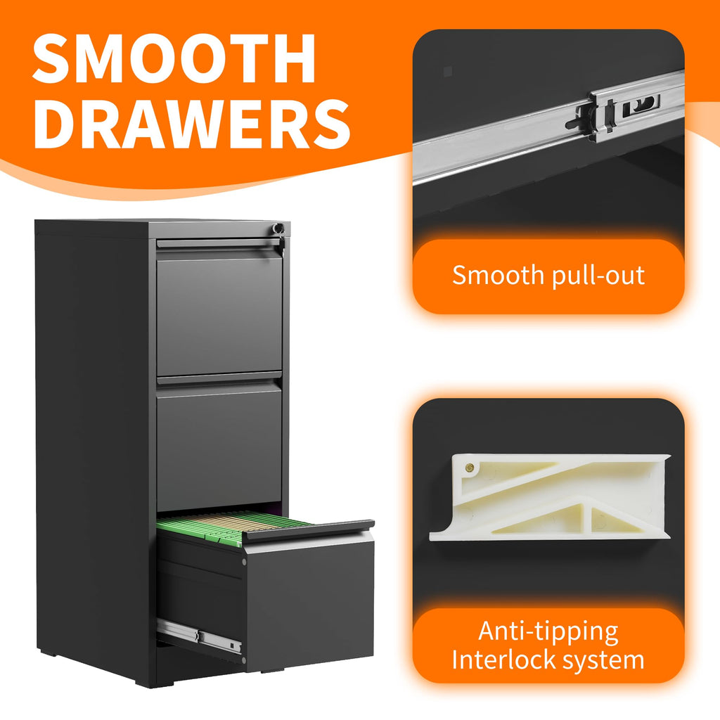 Metal File Cabinet with Drawer Heavy Duty Locking F452106