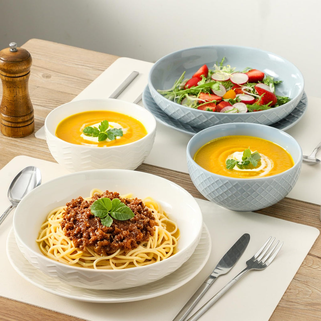 9.1'' 42 OZ Ceramic Pasta Bowls Set of 4 P1137