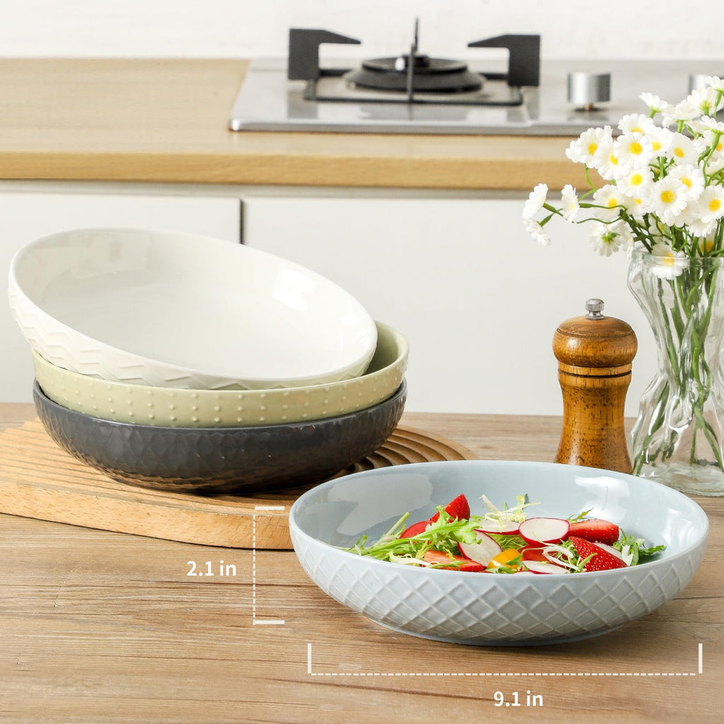 9.1'' 42 OZ Ceramic Pasta Bowls Set of 4 P1137