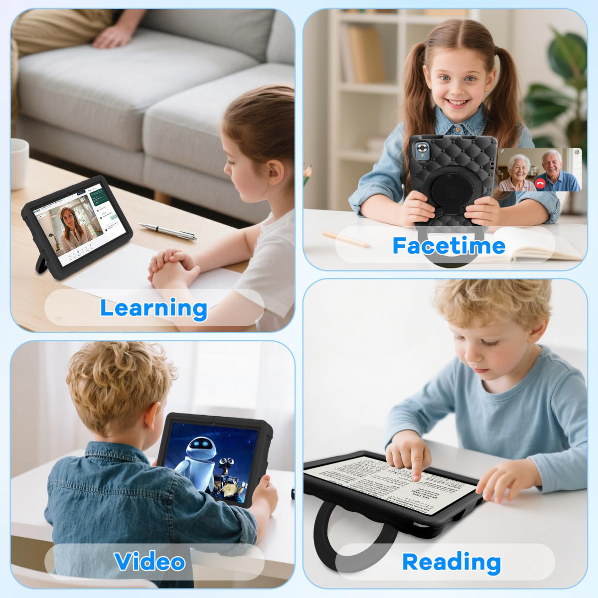 10.1 Inch Kids Tablet 64GB ROM Octa-Core Anti-Blue Light Screen Black O37751