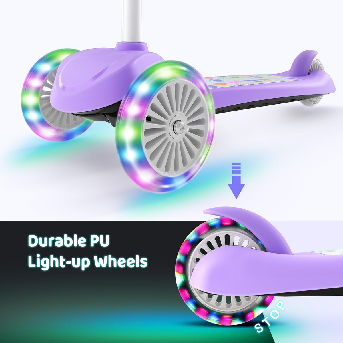 Kids 3-Wheel Scooter with Light-Up Wheels N23703