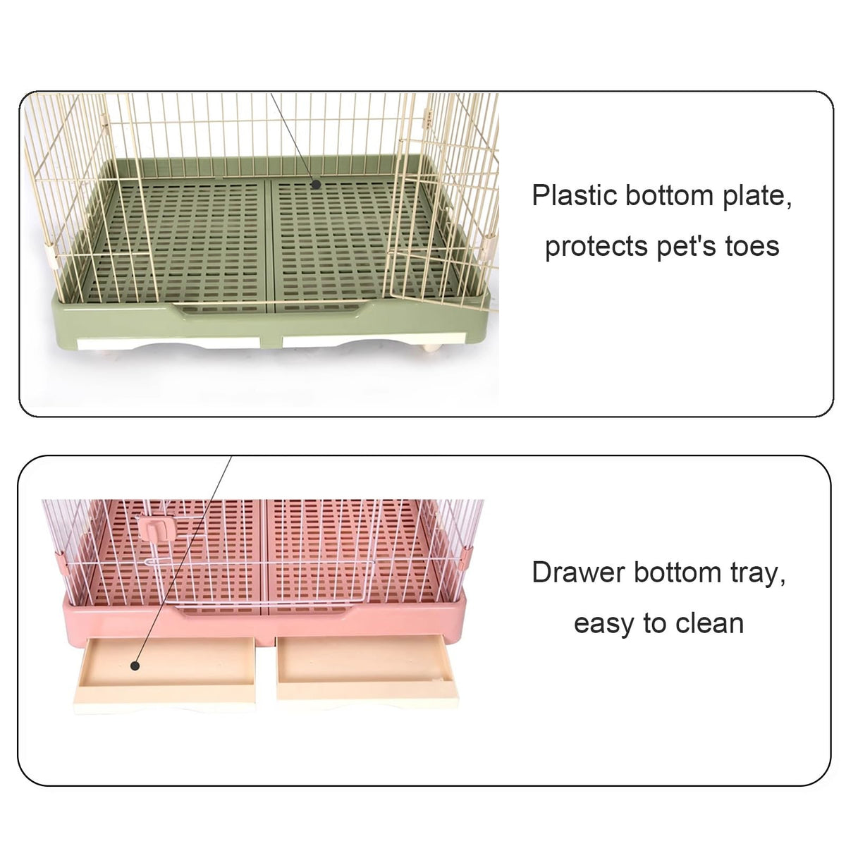 Foldable 4 Tier Detachable Cat Cage with Hammock Q668