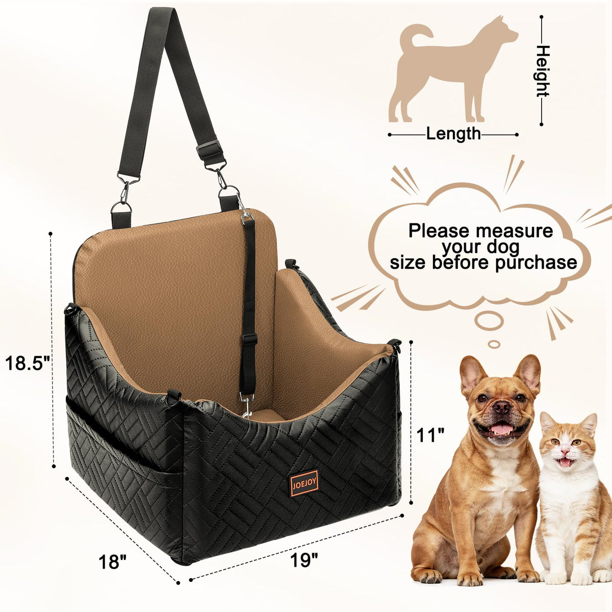 Waterproof PU Leather Dog Car Seat with Safety Belt A516