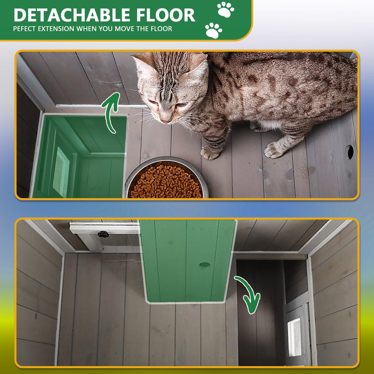 Weatherproof 2-Story Outdoor Cat House with Balcony H61664