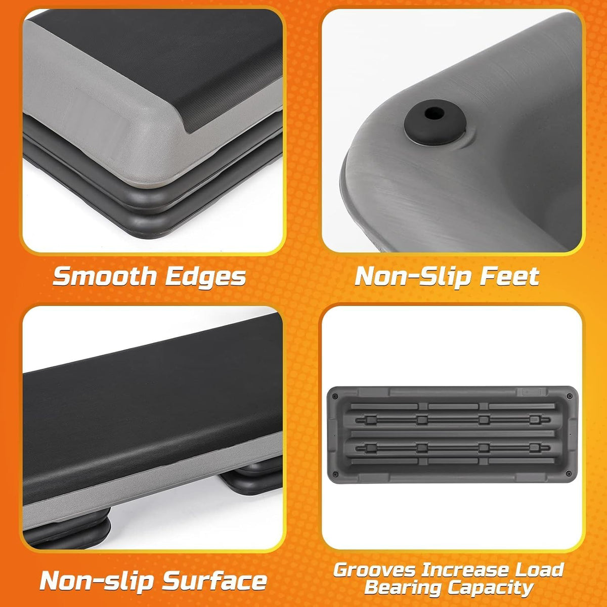 43 Inch Adjustable Aerobic Stepper with 3 Height Levels I6333