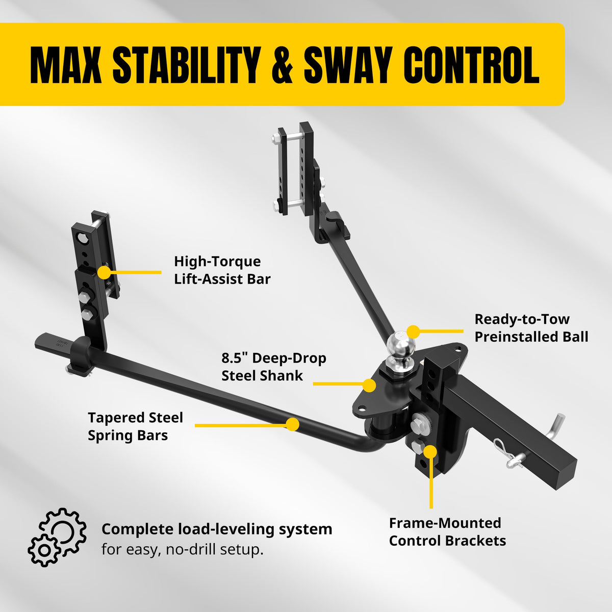 Weight Distribution Hitch with Sway Control Kit, 11,500 lb Capacity, Black Z53613