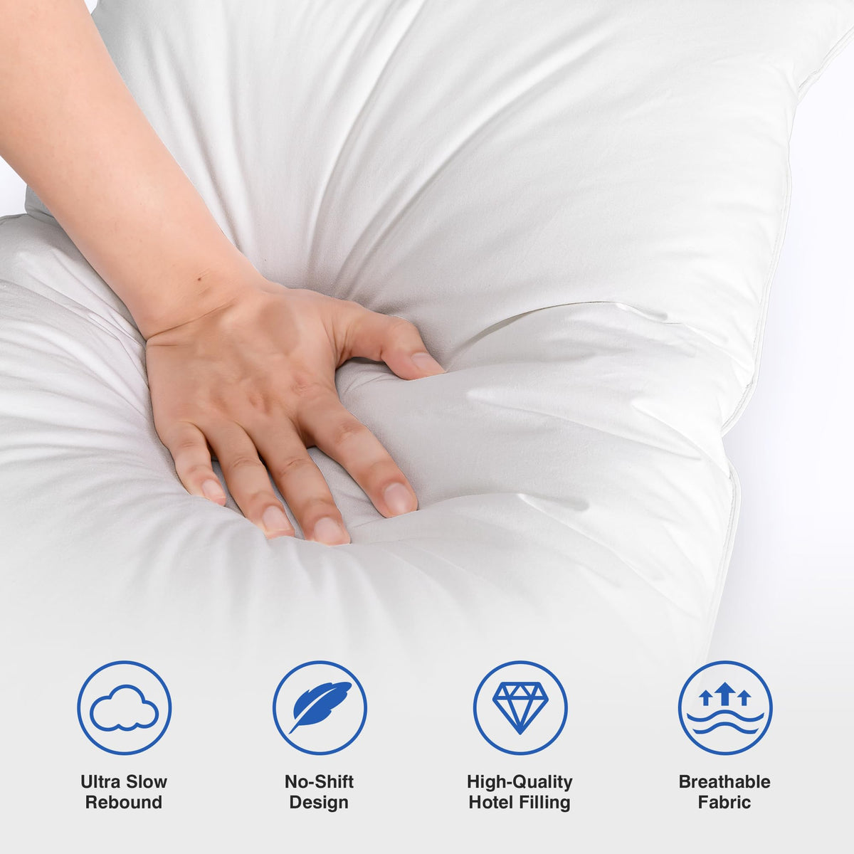 Queen Size Set of 2 Feather Pillows J233672