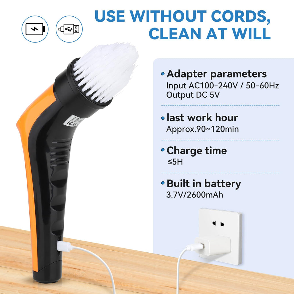 Electric Aquarium Cleaning Brushes with 6 Replaceable Brush Heads M1061