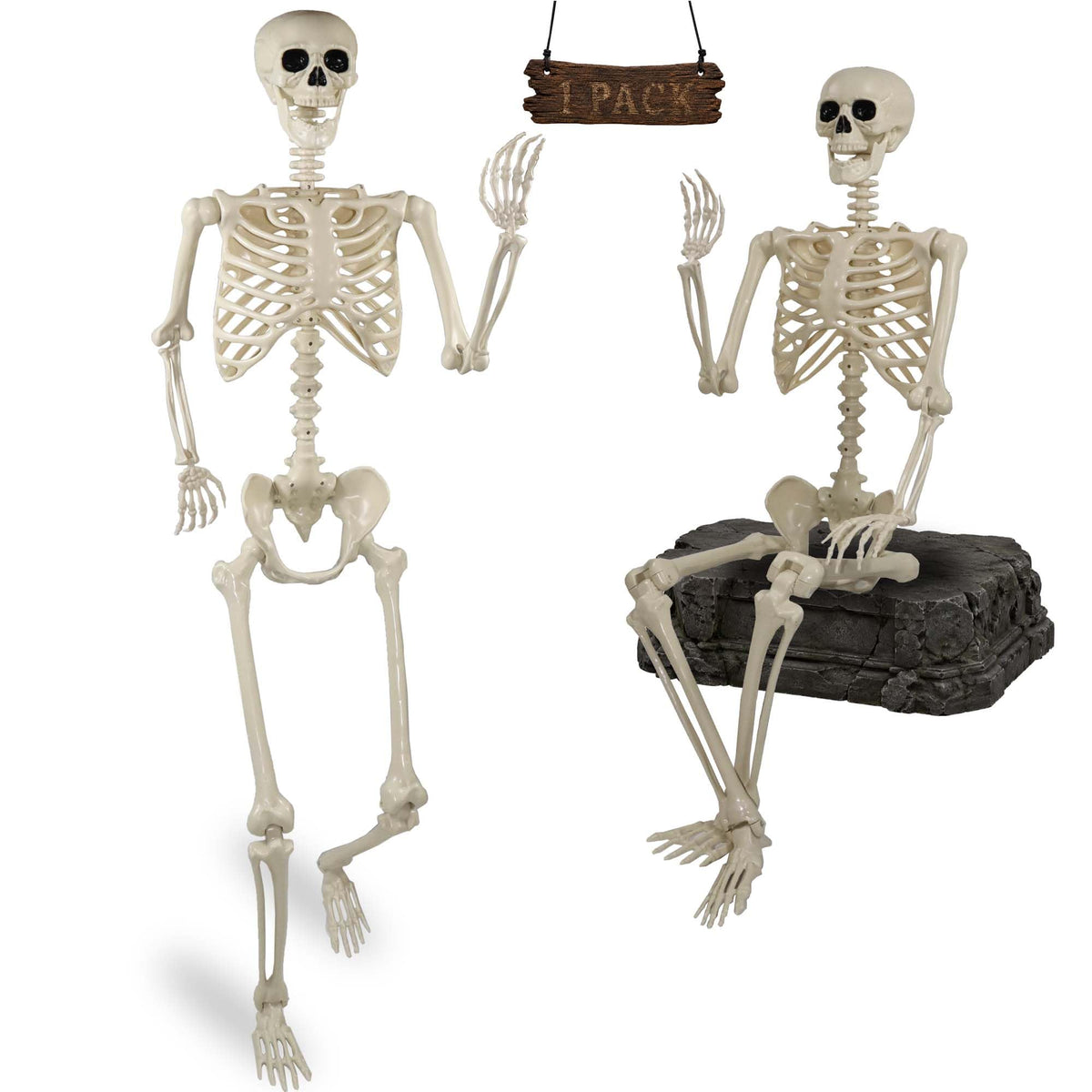 5.4ft Posable Life Size Skeleton with Movable Joints Y115