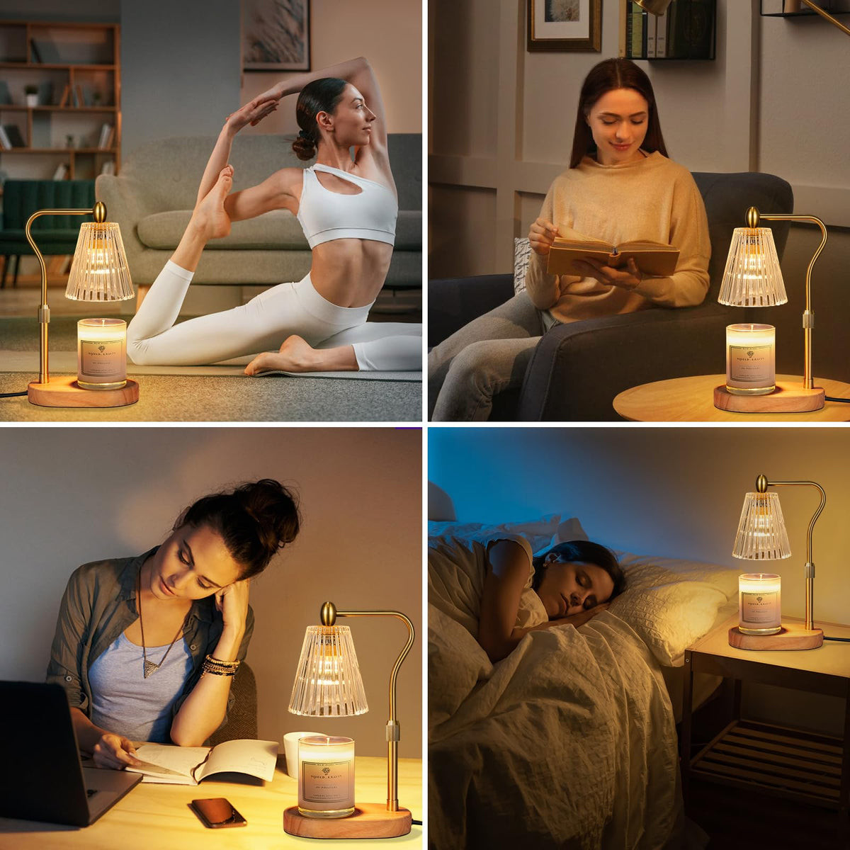 Candle Warmer Lamp with Timer and Dimmer Adjustable Height T9768