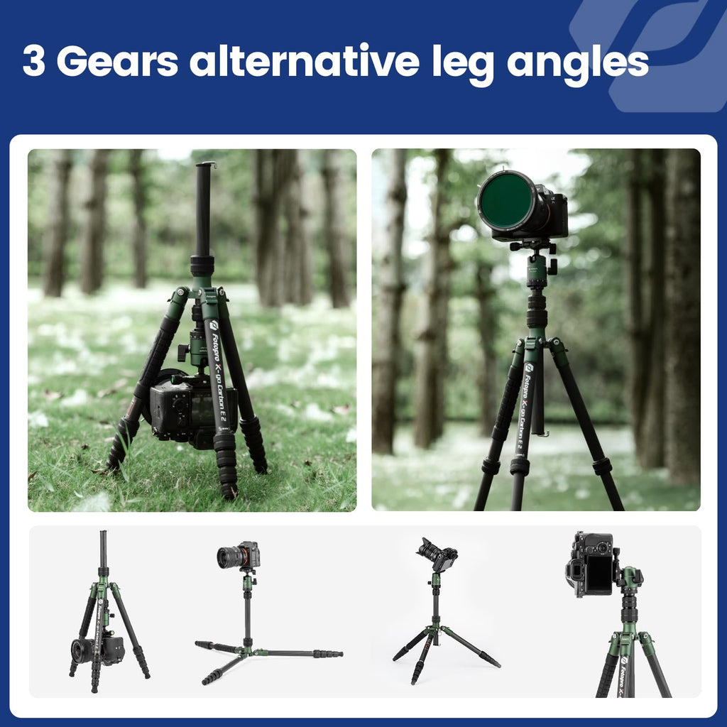 60" Carbon Fiber Camera Tripod with Ball Head and Monopod F2682