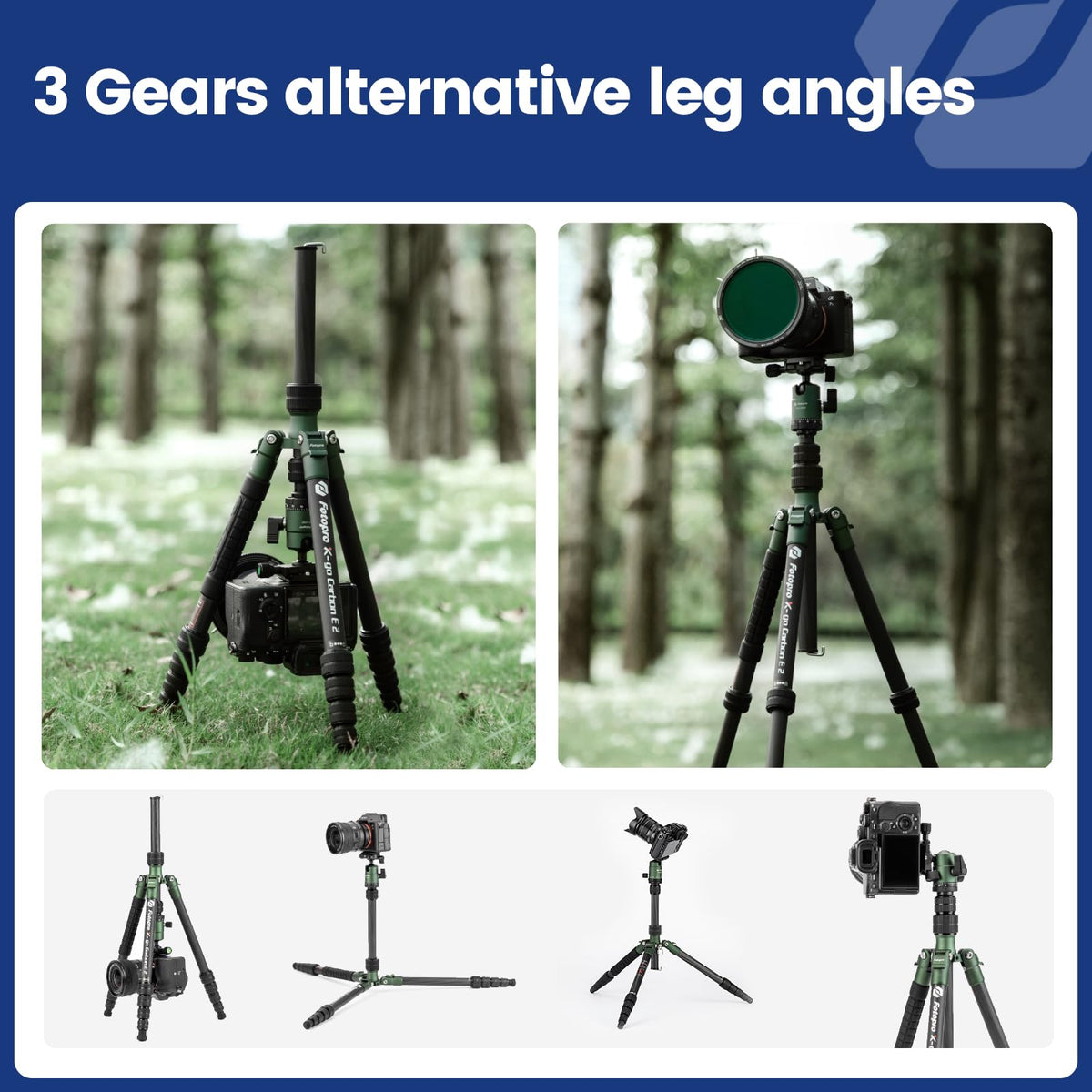 60" Carbon Fiber Camera Tripod with Ball Head and Monopod F2682