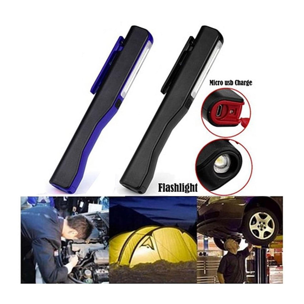 2-Pack Rechargeable LED COB Work Light 240LM Magnetic Portable Lamp USB Charging(Blue) B16057