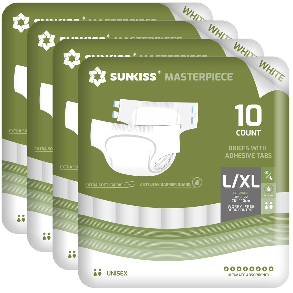 Adult Diapers with Tabs, L/XL, White, 40 Count S672370