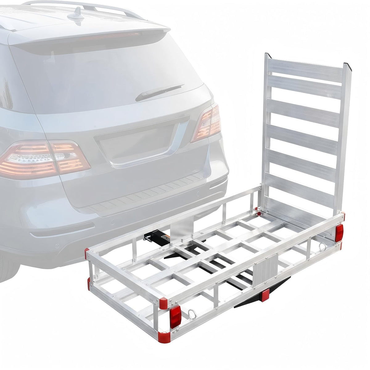 Aluminum Hitch Cargo Carrier with 27.5 in Folding Ramp Q61074