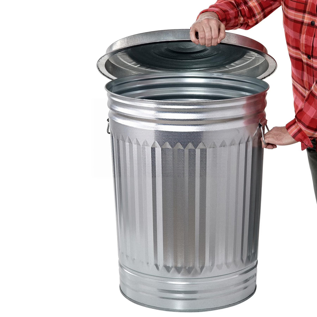31 Gallon Galvanized Steel Storage Can with Lid D499