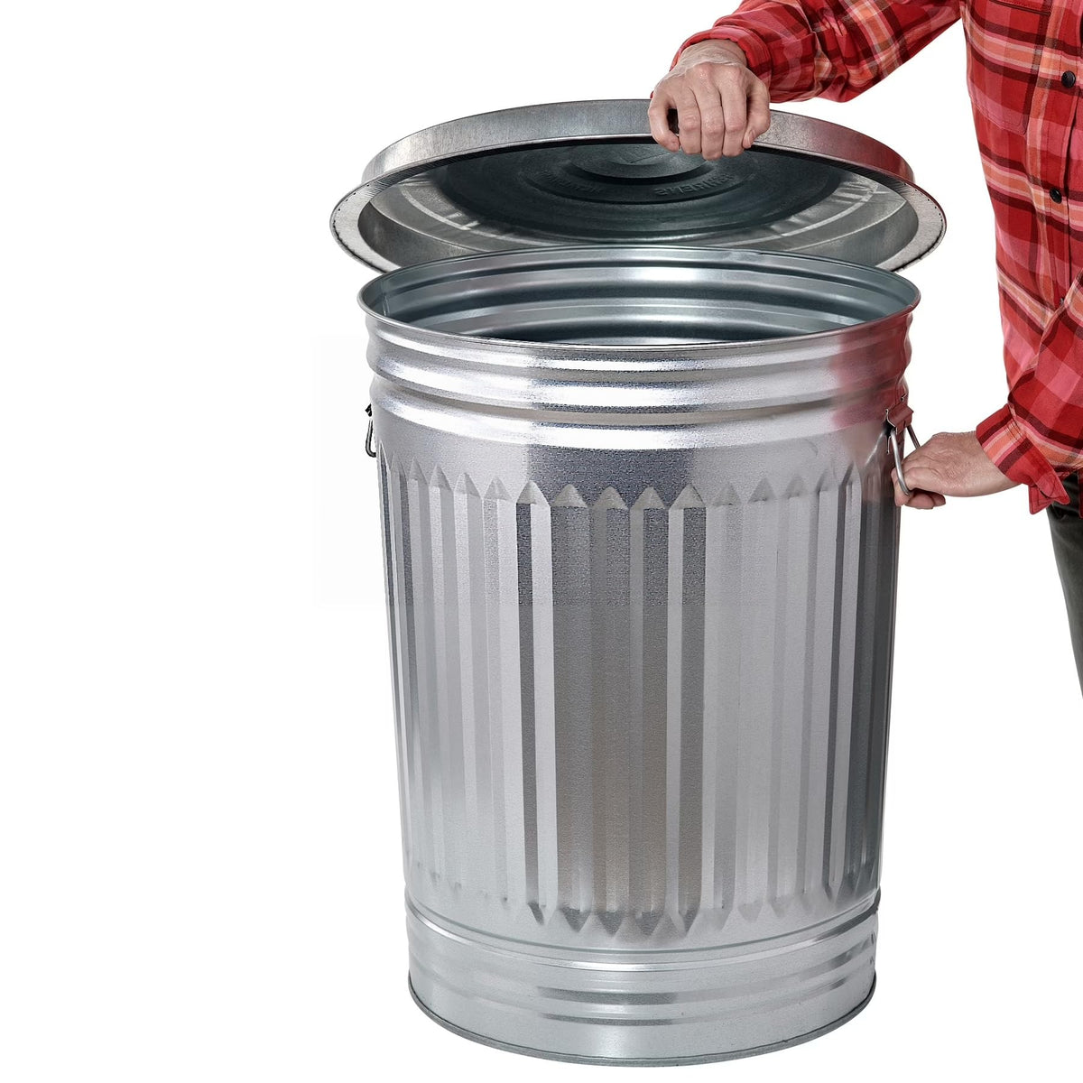 31 Gallon Galvanized Steel Storage Can with Lid D499