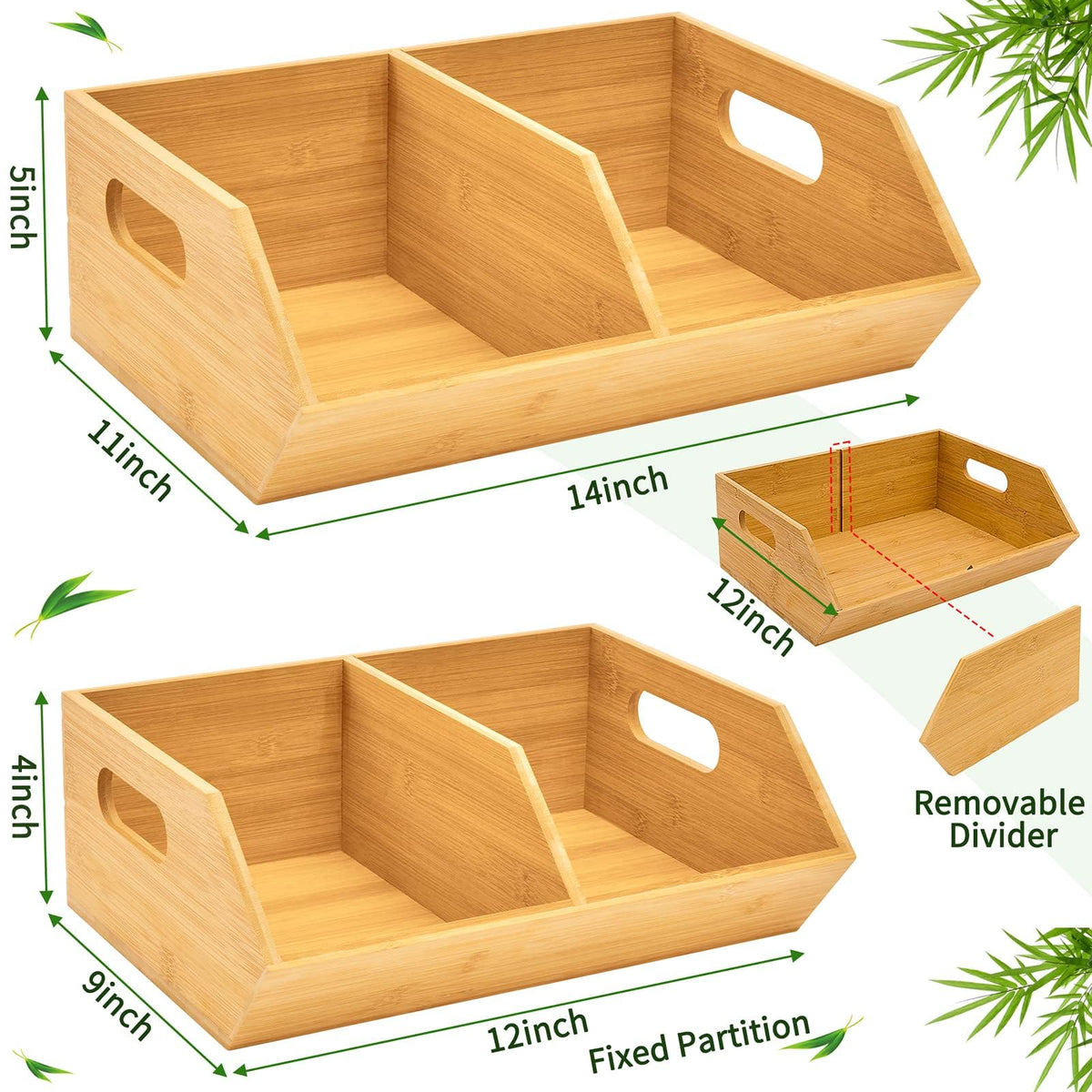 2 Set Bamboo Storage Bins W553