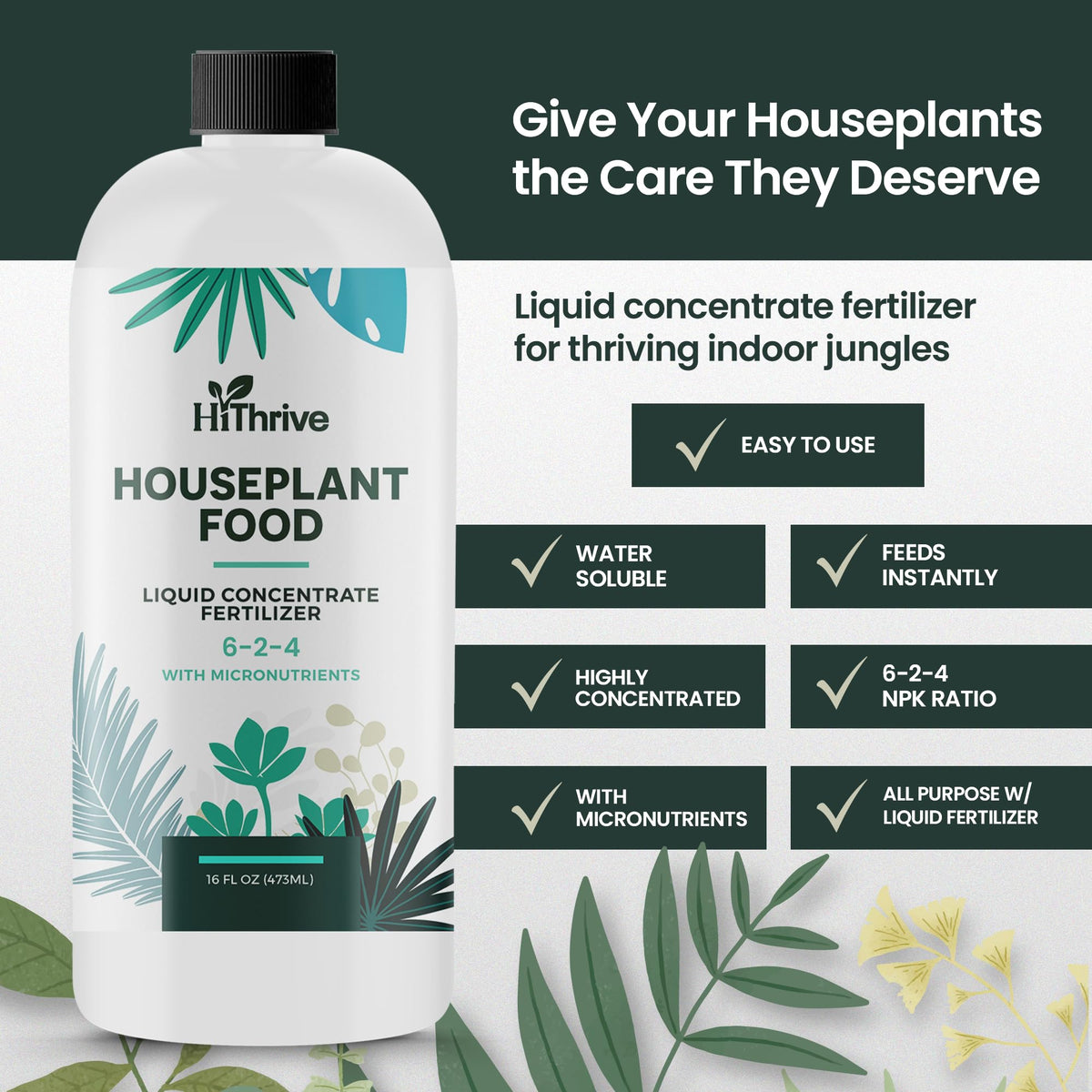 16oz All Purpose Concentrated Indoor Plant Fertilizer 6-2-4 NPK E138008