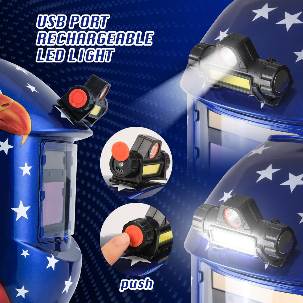 Auto Darkening Welding Helmet with LED Light W9019
