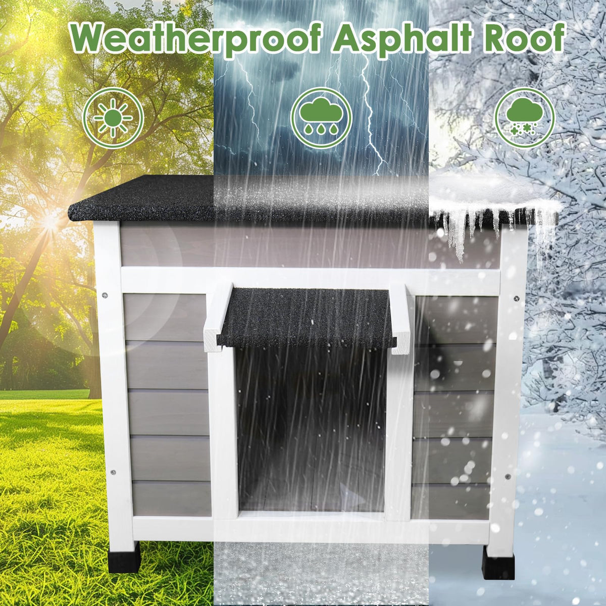 Grey Outdoor Insulated Cat House P30681