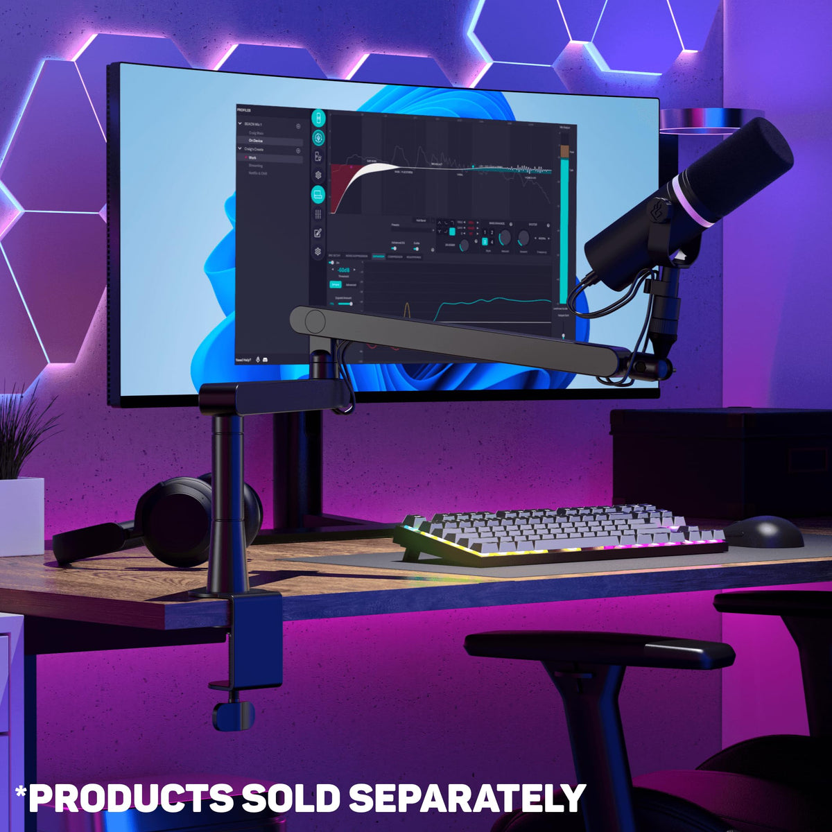 USB Mic, Audio Mixer, Mic Stand W59668