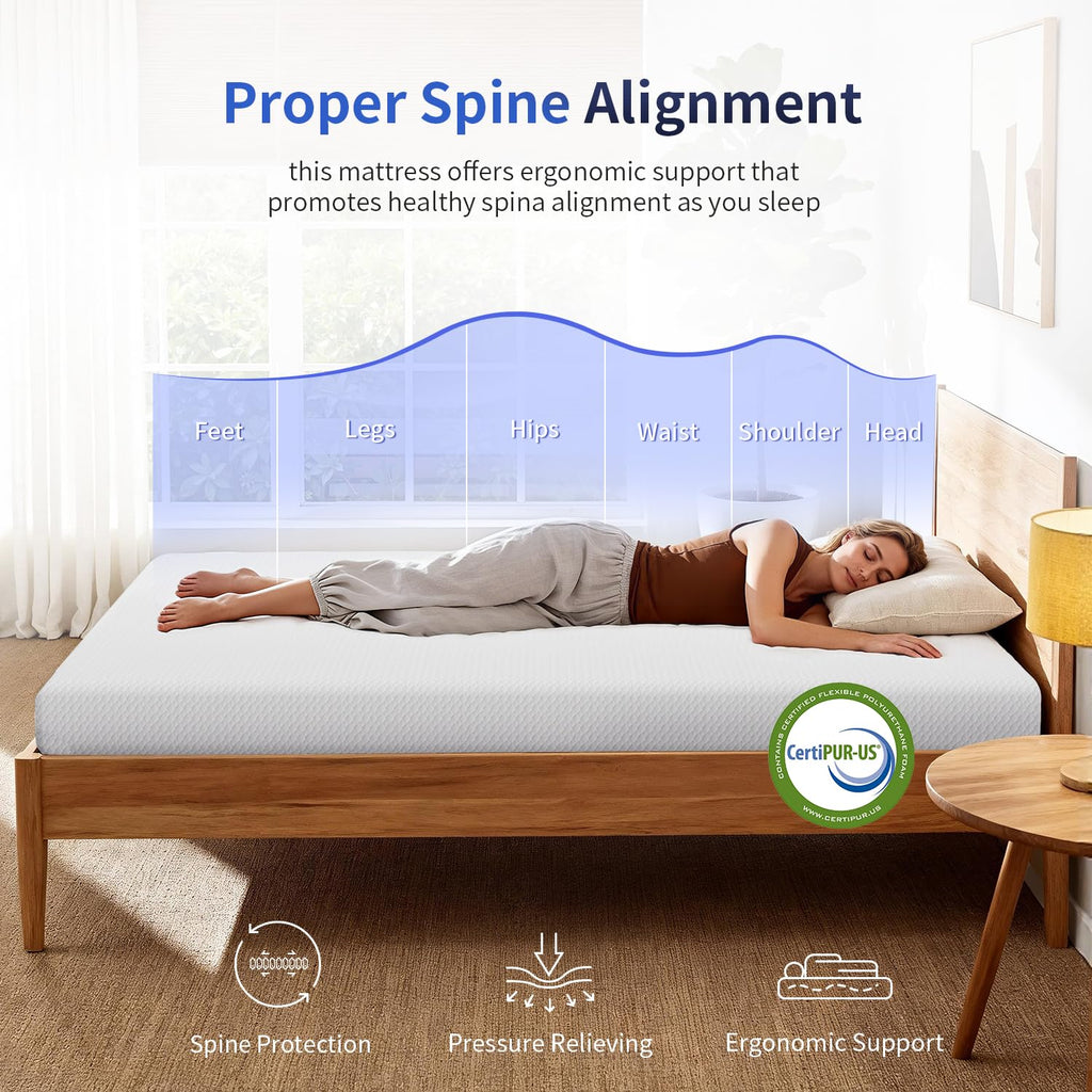 6 Inch Twin Gel Memory Foam Mattress I19797