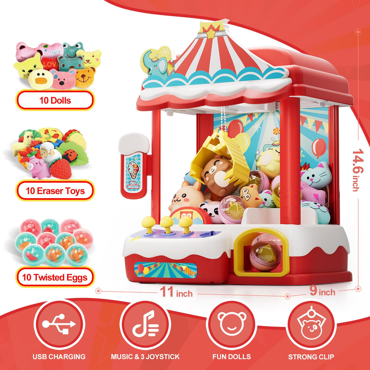 Claw Machine with 30 Mini Prizes A144448