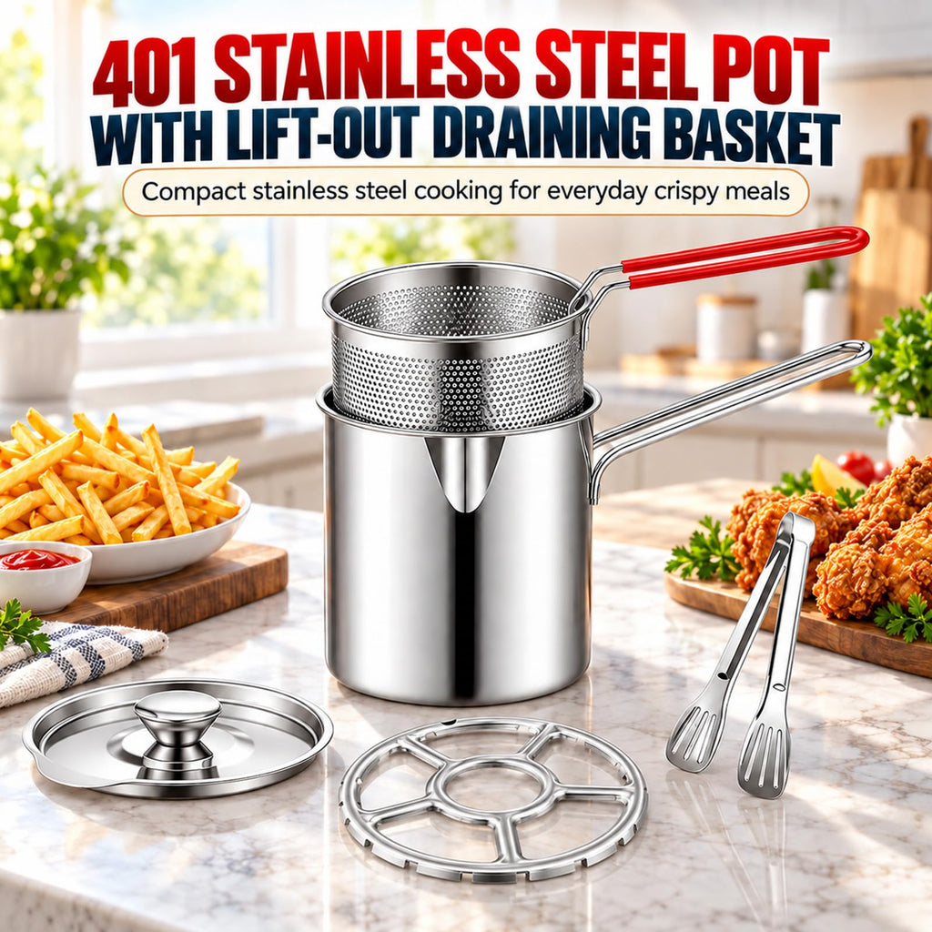 Stainless Steel Pot with Draining Basket, Five Piece Set F143410