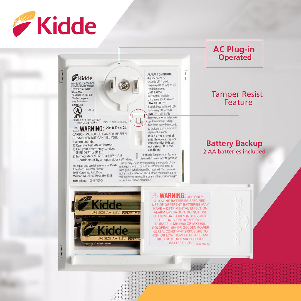 Carbon Monoxide Detector with AA Battery Backup N599918