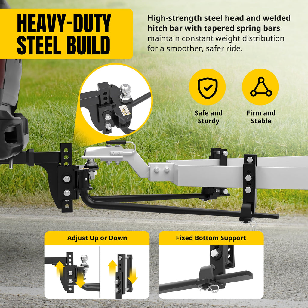 Weight Distribution Hitch with Sway Control Kit, 11,500 lb Capacity, Black Z53613