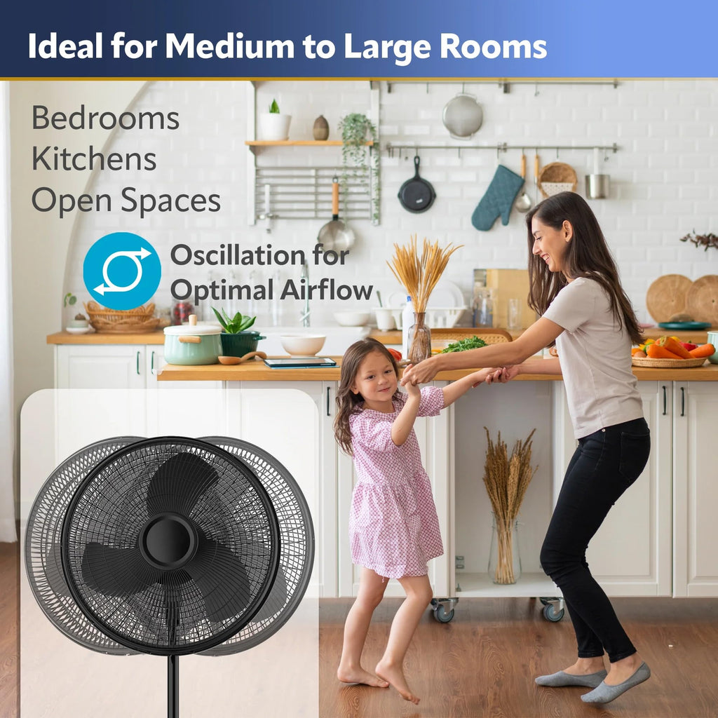 16" Oscillating Adjustable Pedestal Fan A308