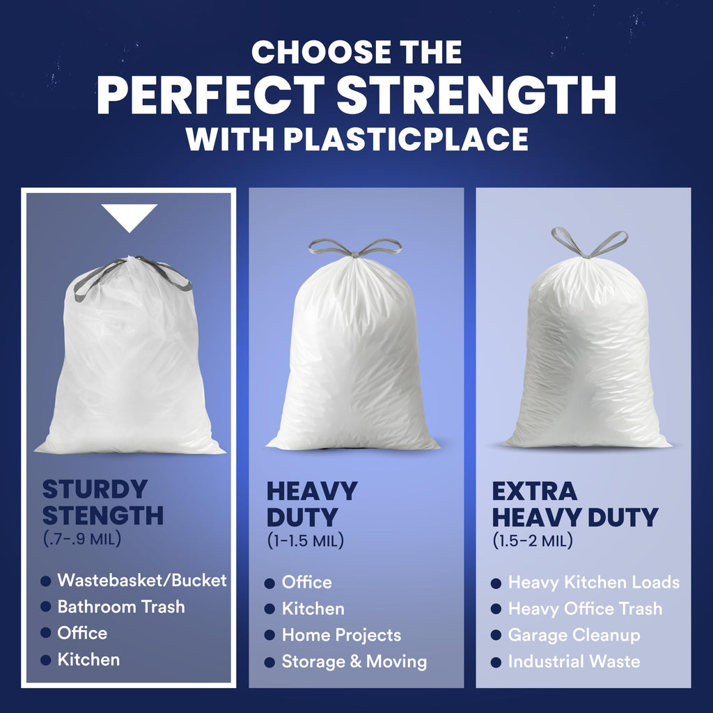 4 Gallon White Drawstring Trash Bags, 200 Count W5313