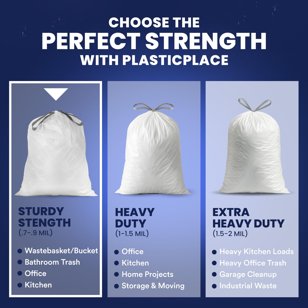 4 Gallon White Drawstring Trash Bags, 200 Count W5313