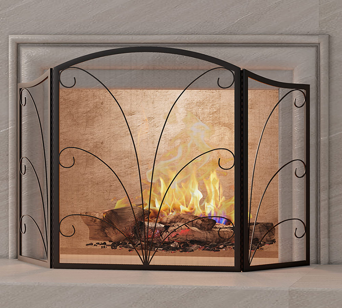 Arched Wrought Iron Fireplace Screen X82509