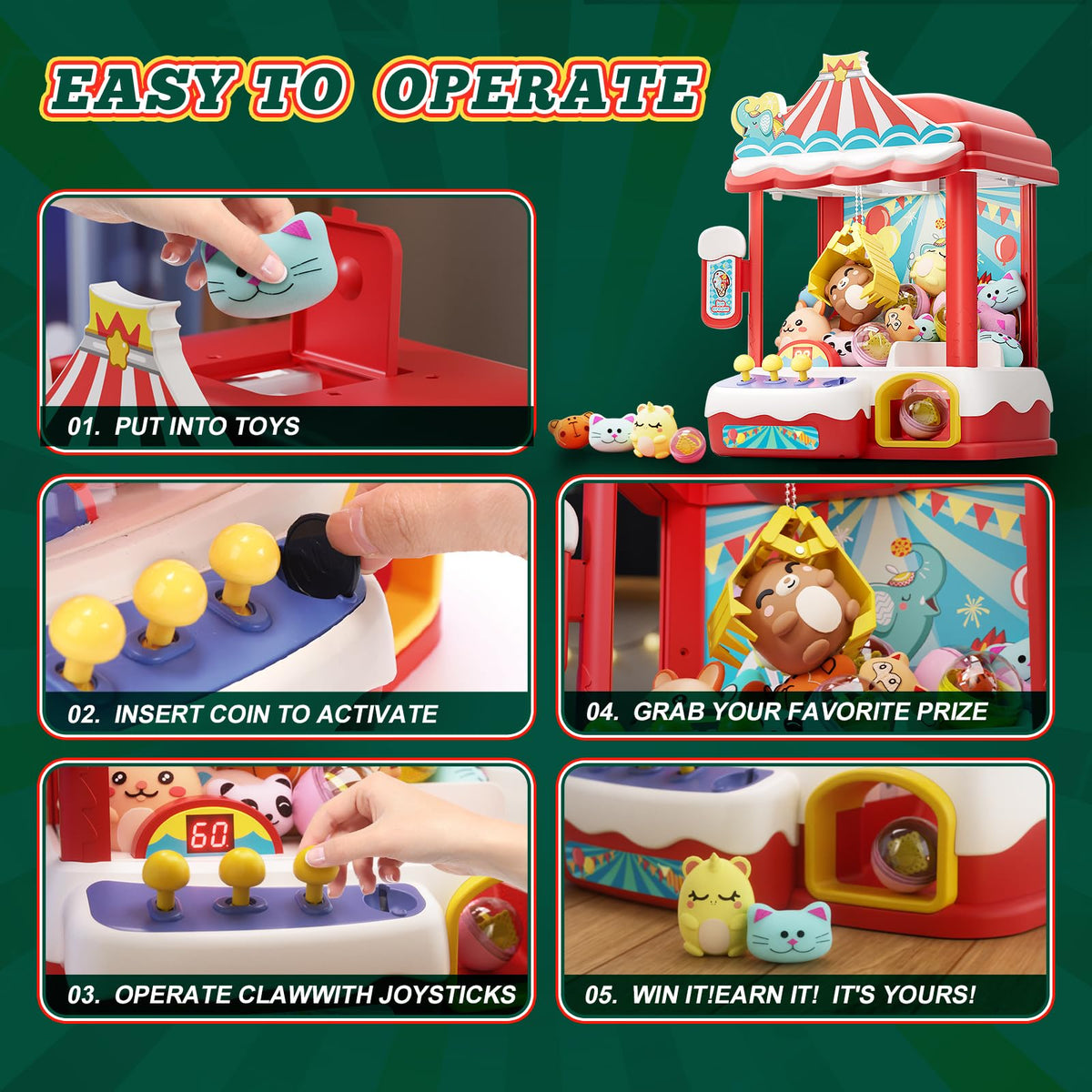 Claw Machine with 30 Mini Prizes A144448