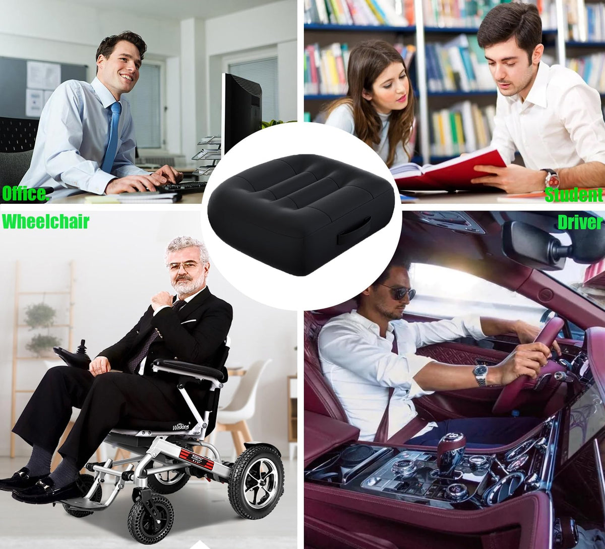 Black Inflatable Booster Seat Cushion S819