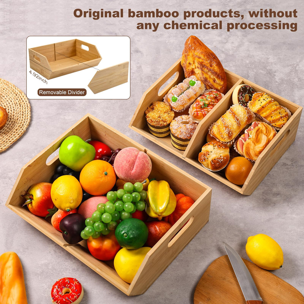 2 Set Bamboo Storage Bins W553
