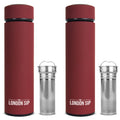 Travel Mug and Tumbler Hot and Cold Double Wall Stainless Steel Thermos, Sacred Red, Pack of 2 W390961