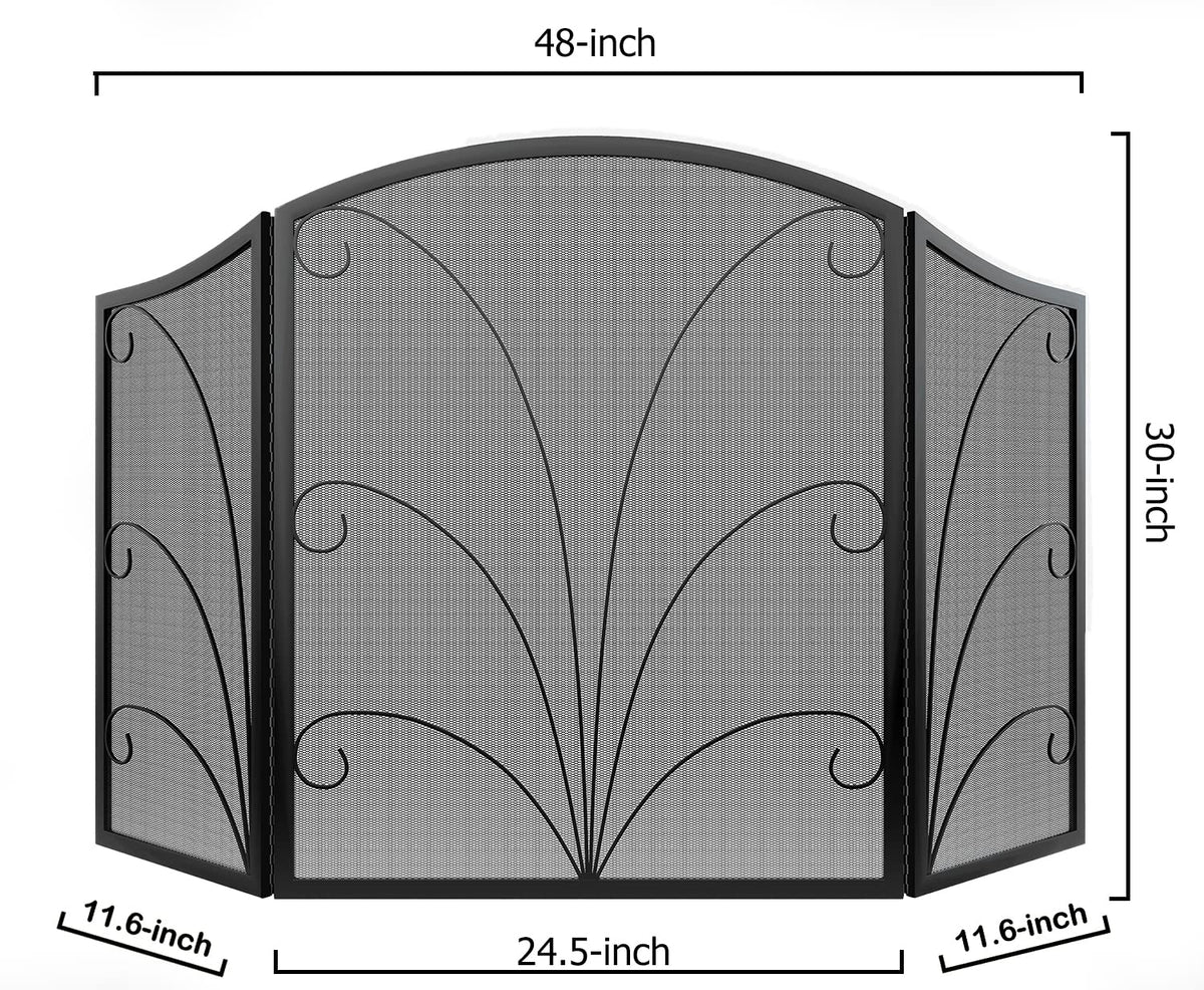 Arched Wrought Iron Fireplace Screen X82509