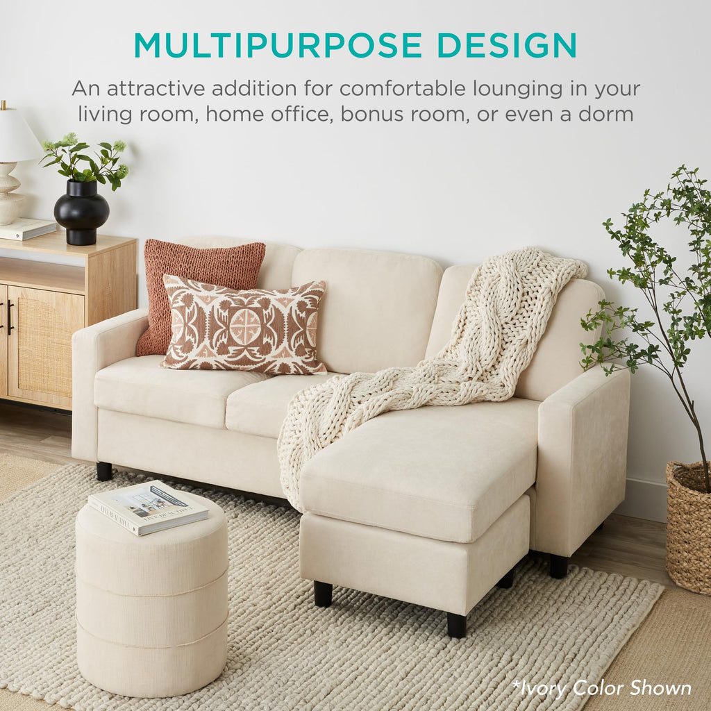 Light Gray Upholstered Sectional Sofa with Chaise R391