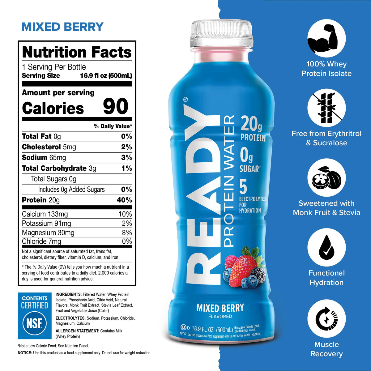 Mixed Berry 20g Whey Protein Isolate 12 Pack R389601