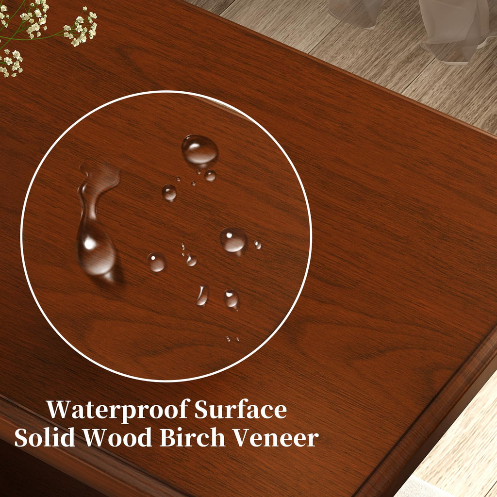 Wood End Table with Magazine Rack and Rubberwood Legs O856