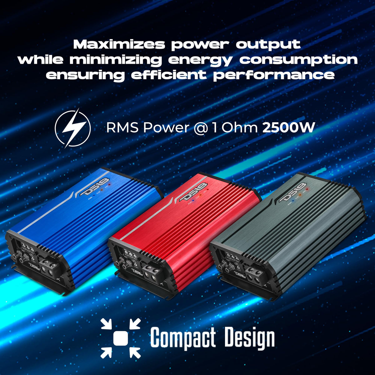 Compact Full-Range Class D 1-Channel Amplifier 2,500 Watts RMS Monoblock V598446